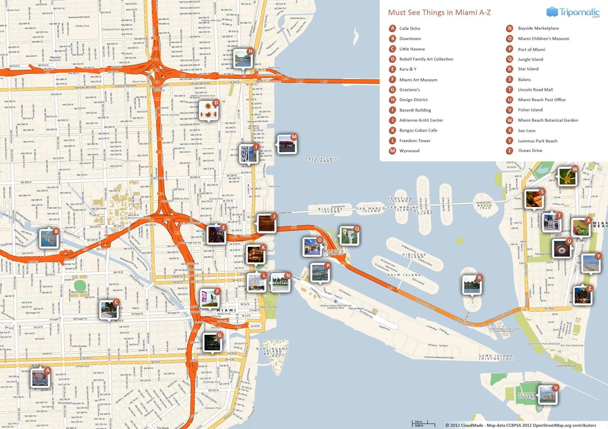 Miami zabytki mapa