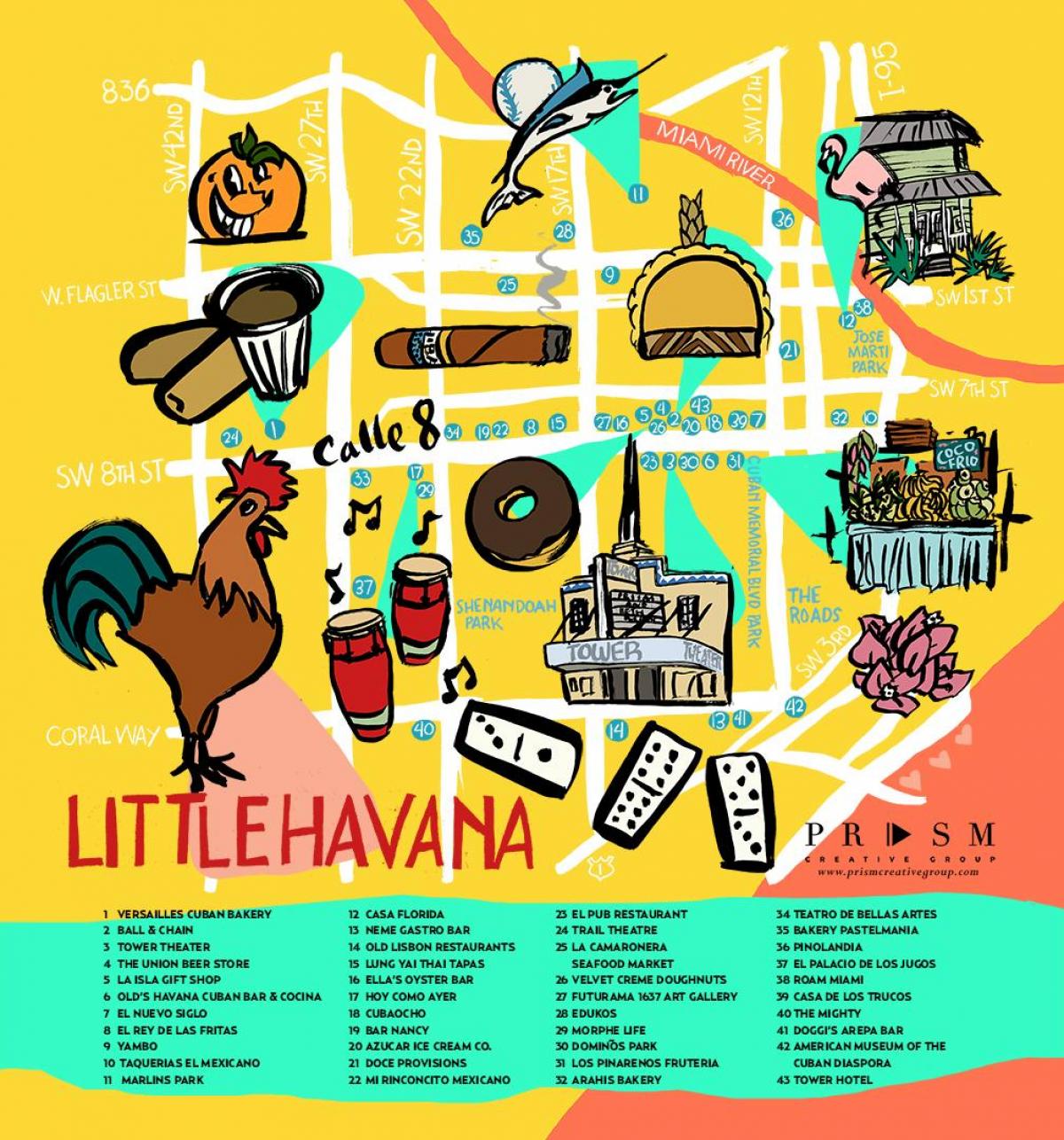 Miami mała Hawana mapie