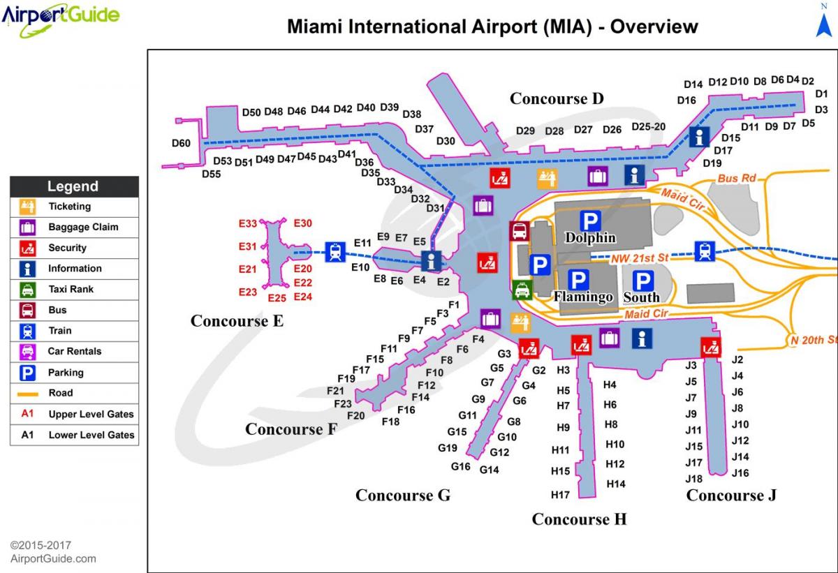 mapę lotniska w Miami