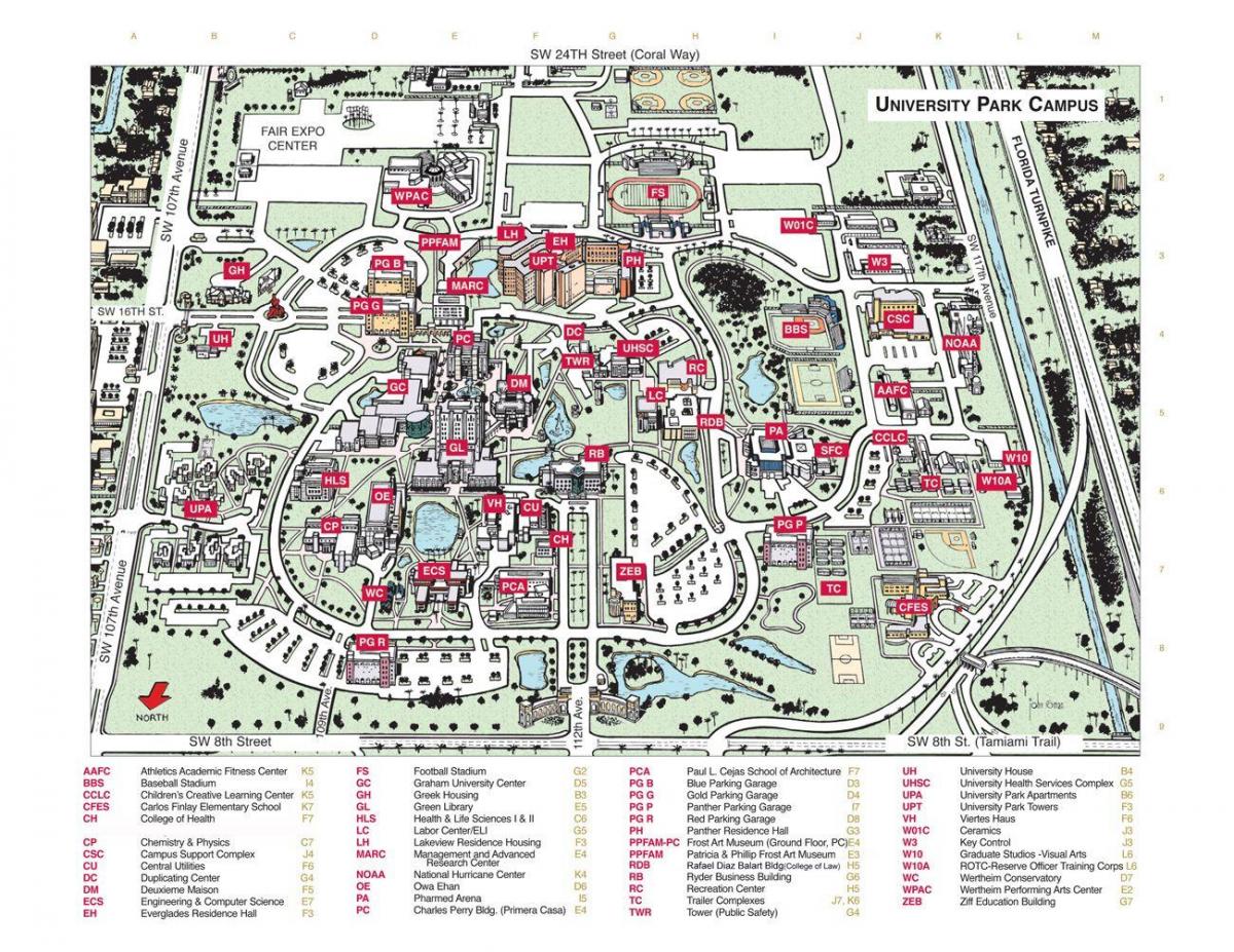 Międzynarodowy Uniwersytet na Florydzie mapie