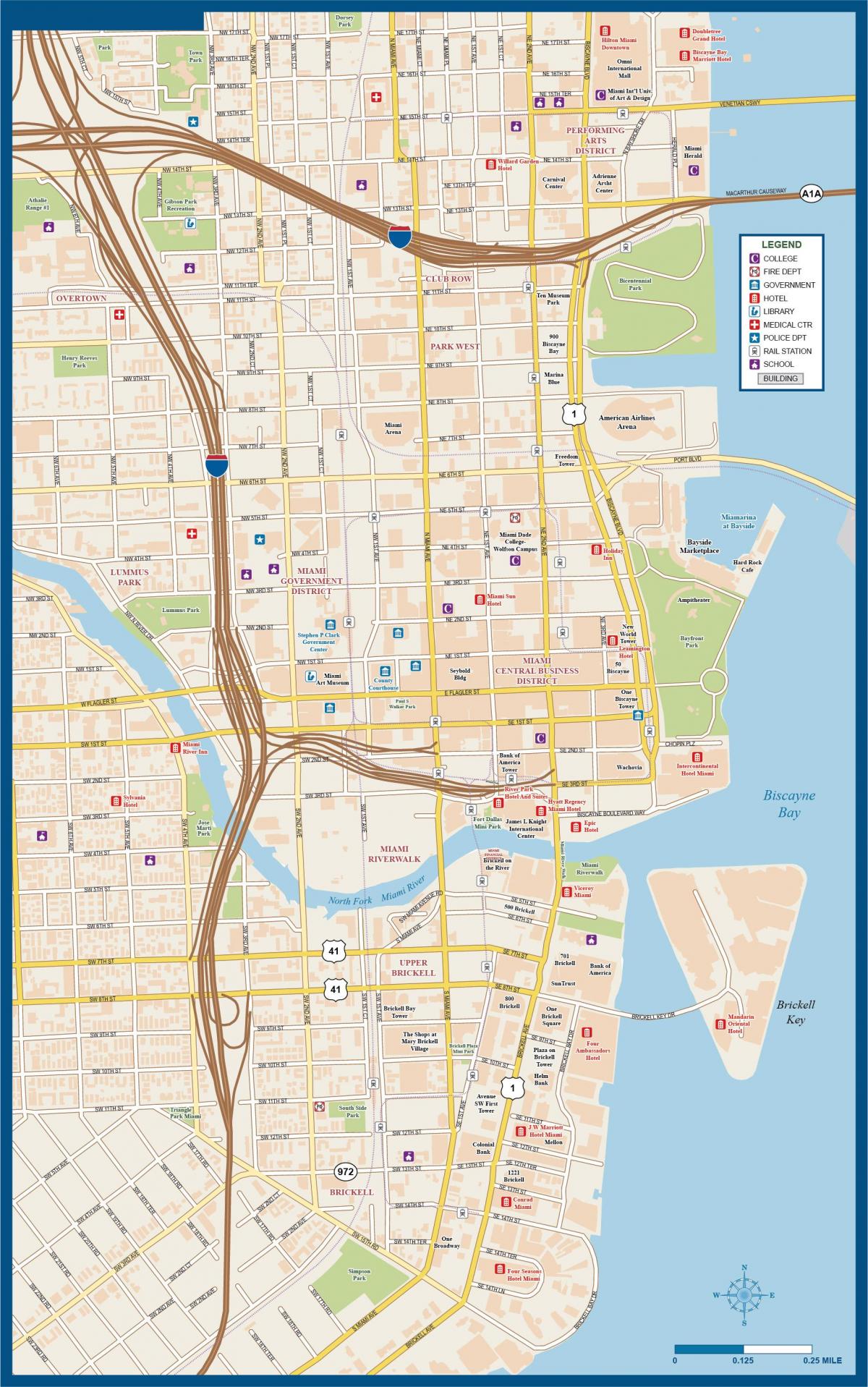 mapa miasta Miami