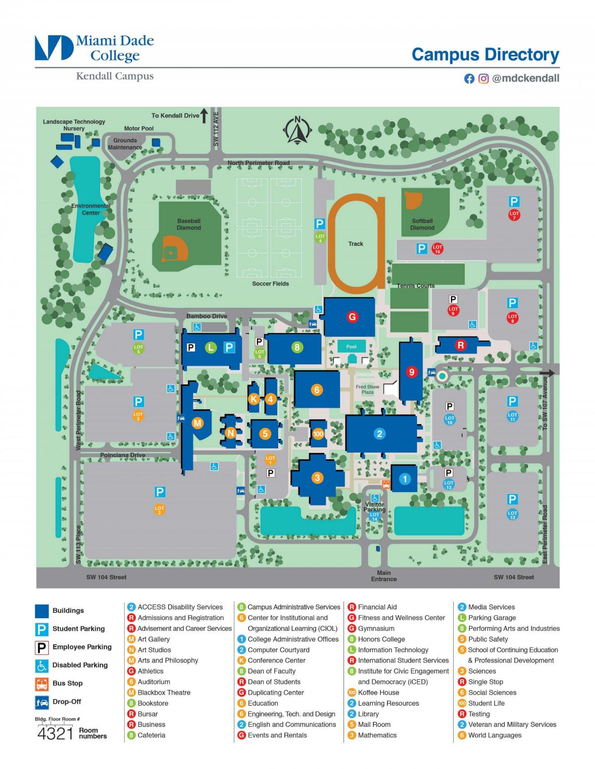 Miami Dade college Kendall mapie kampusu