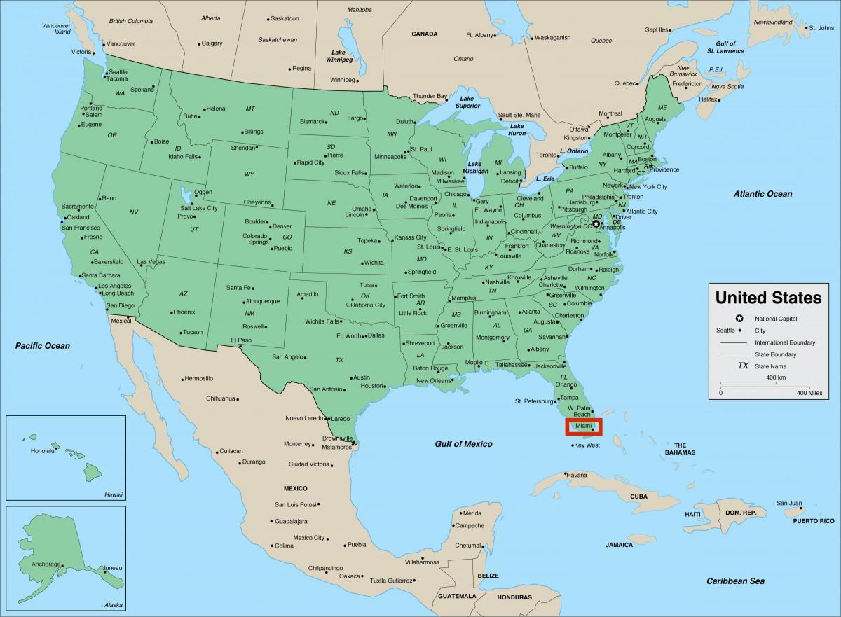 Miami na mapie USA