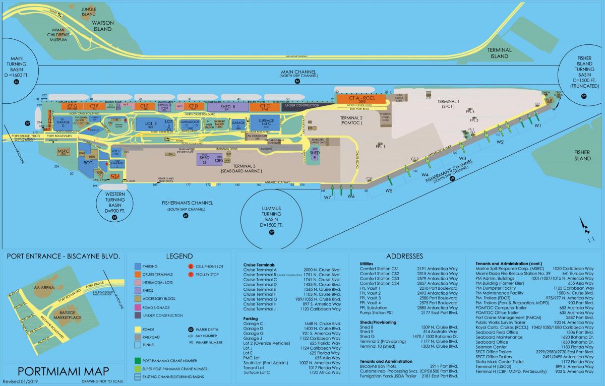 mapa port w Miami