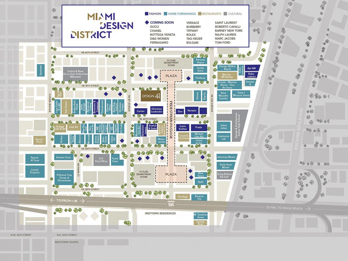 mapa Miami design district